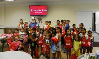 A group of kids with Santa Claus 